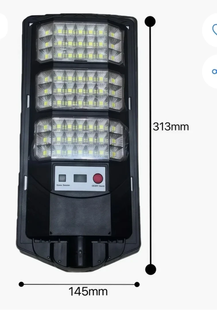 Foco Solar 300w Exterior Poste Con Soporte y Control Remoto  2