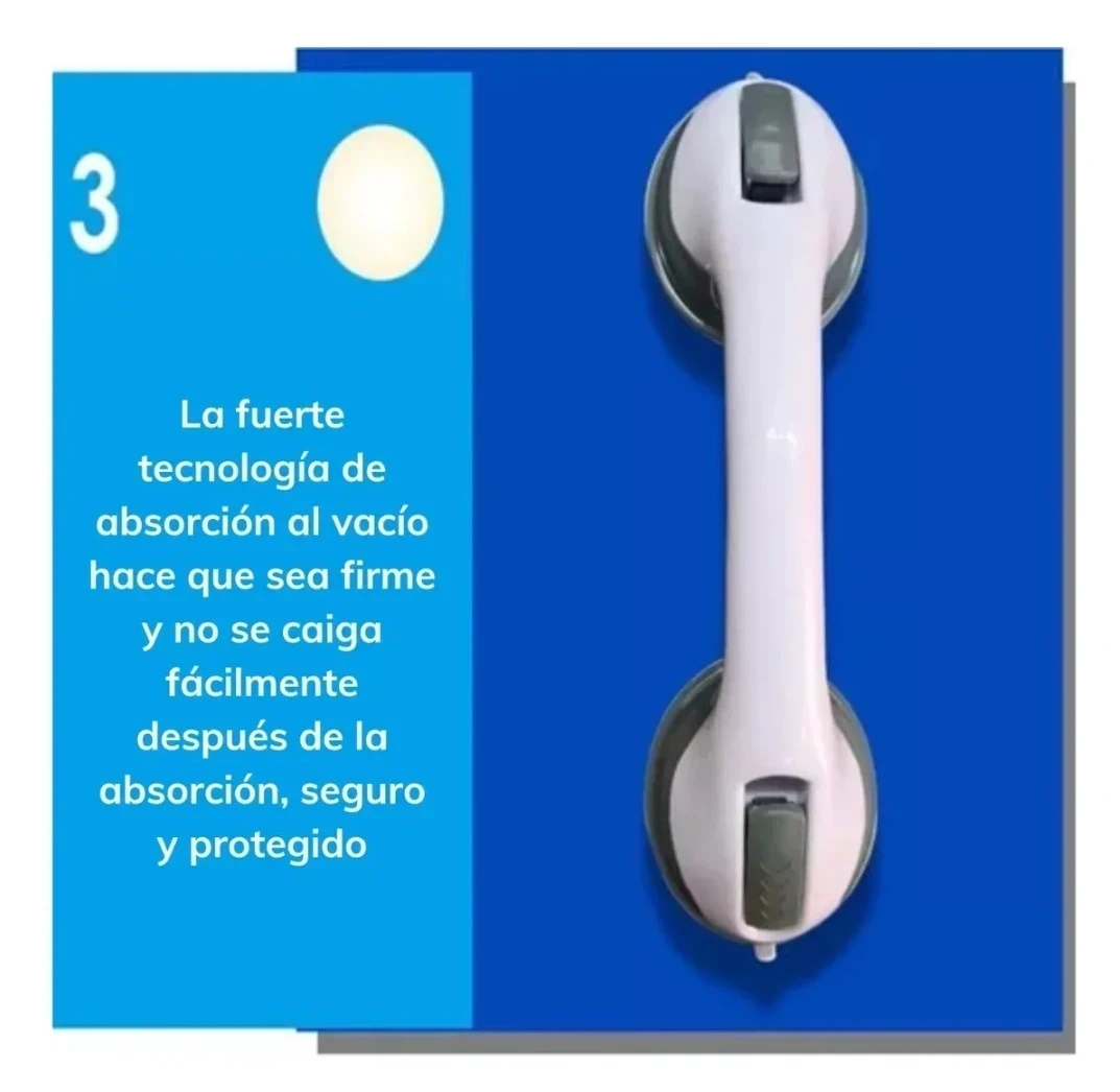 Pack X2 Barras Agarre Antideslizante Baño Blanco Y Gris 4