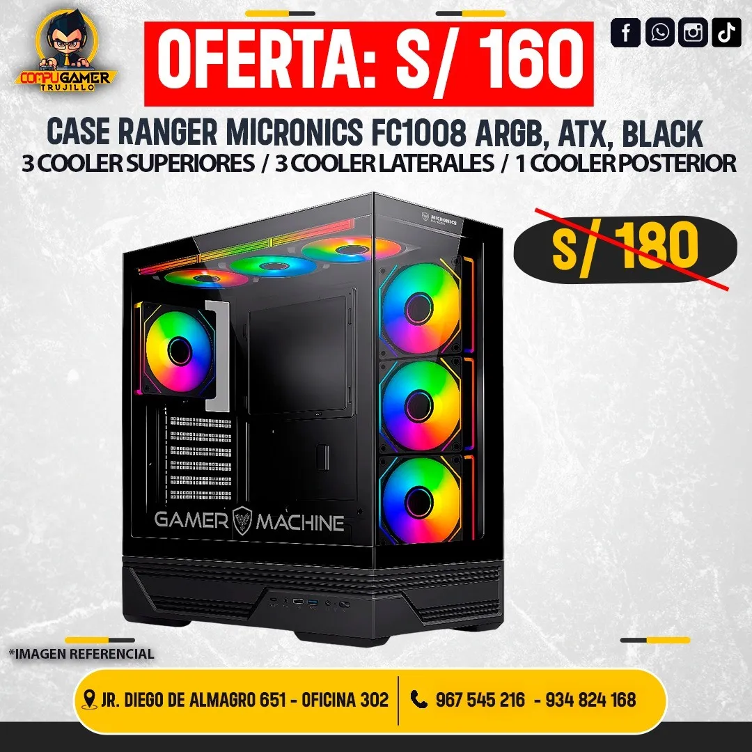 CASE RANGER MICRONICS FC1008 ARGB, ATX, BLACK