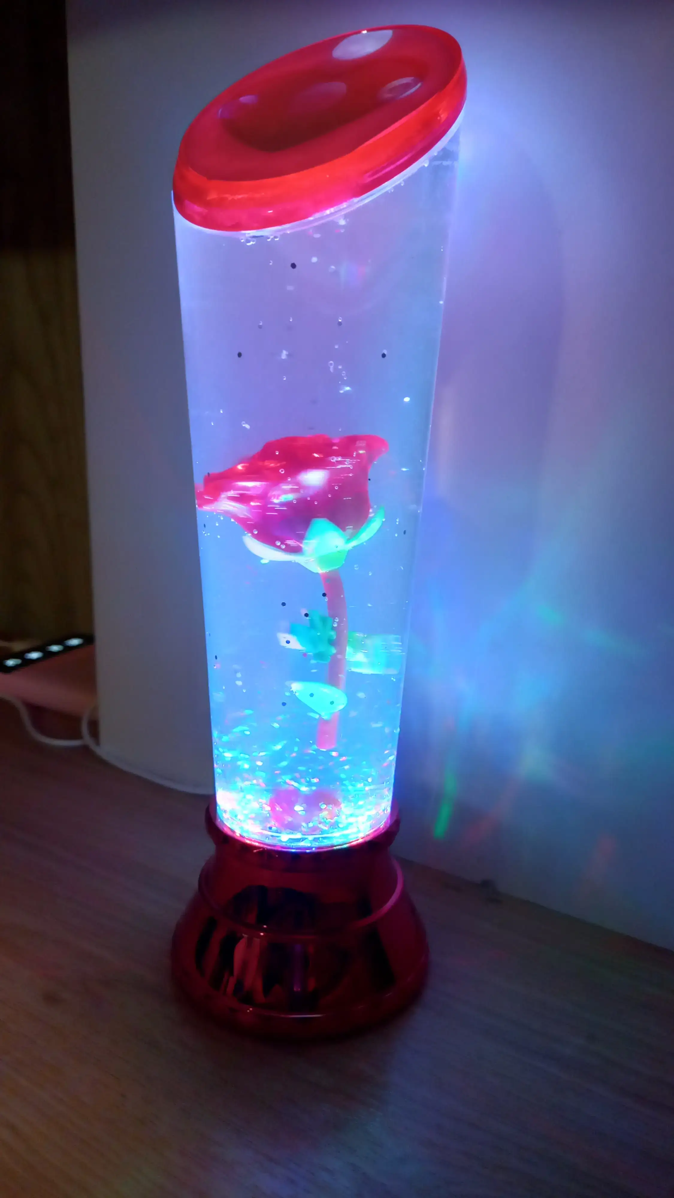 Lámpara de luces con rosa  3