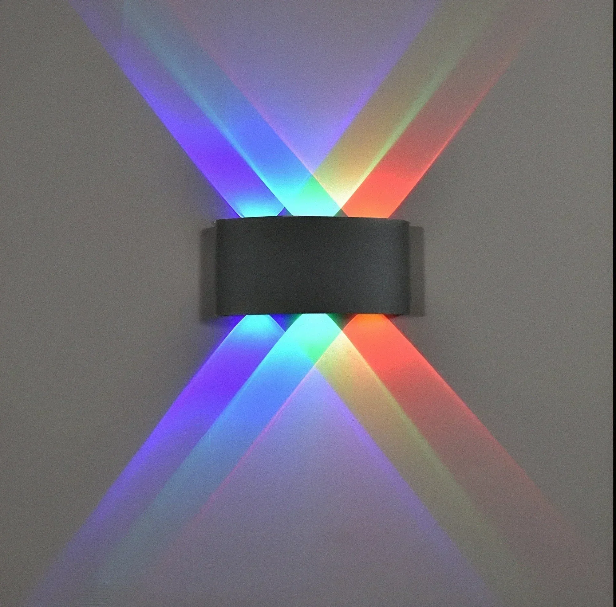 APLIQUE PARED NEGRO DOBLE 6W RGB/MULTICOLOR
