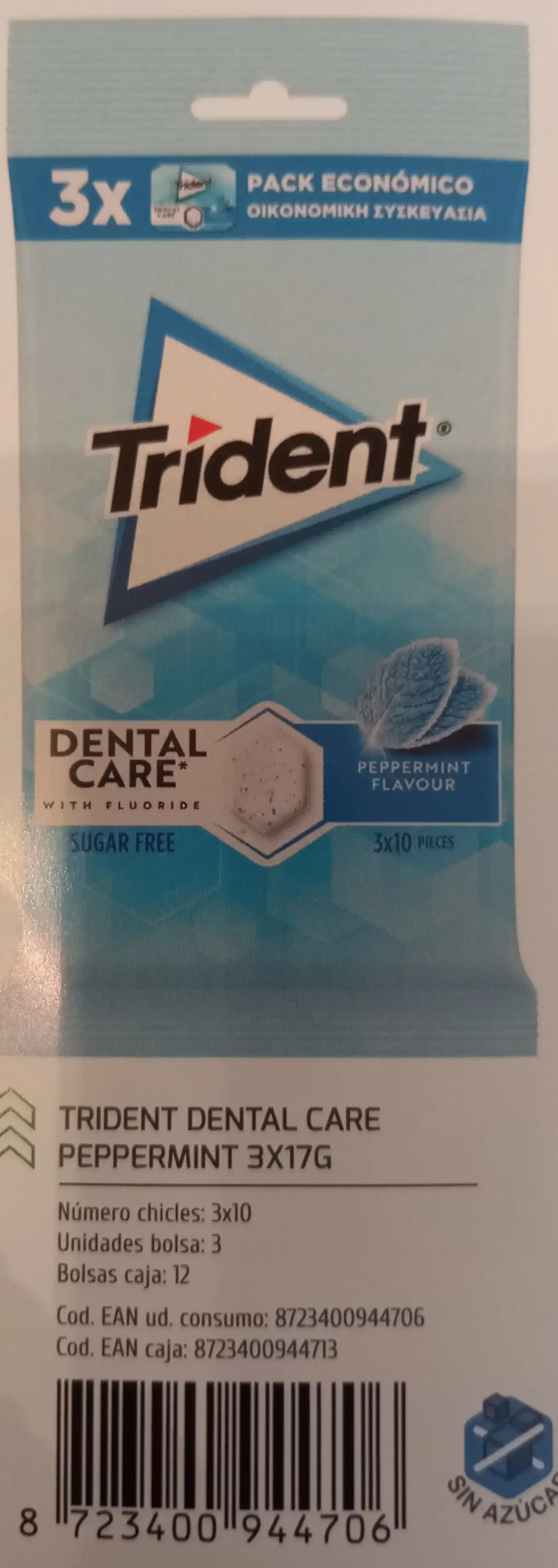 TRIDENT DENTAL CARE PEPPERMINT
