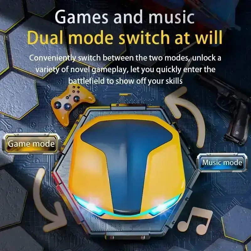 Auriculares gamer amarillos 4