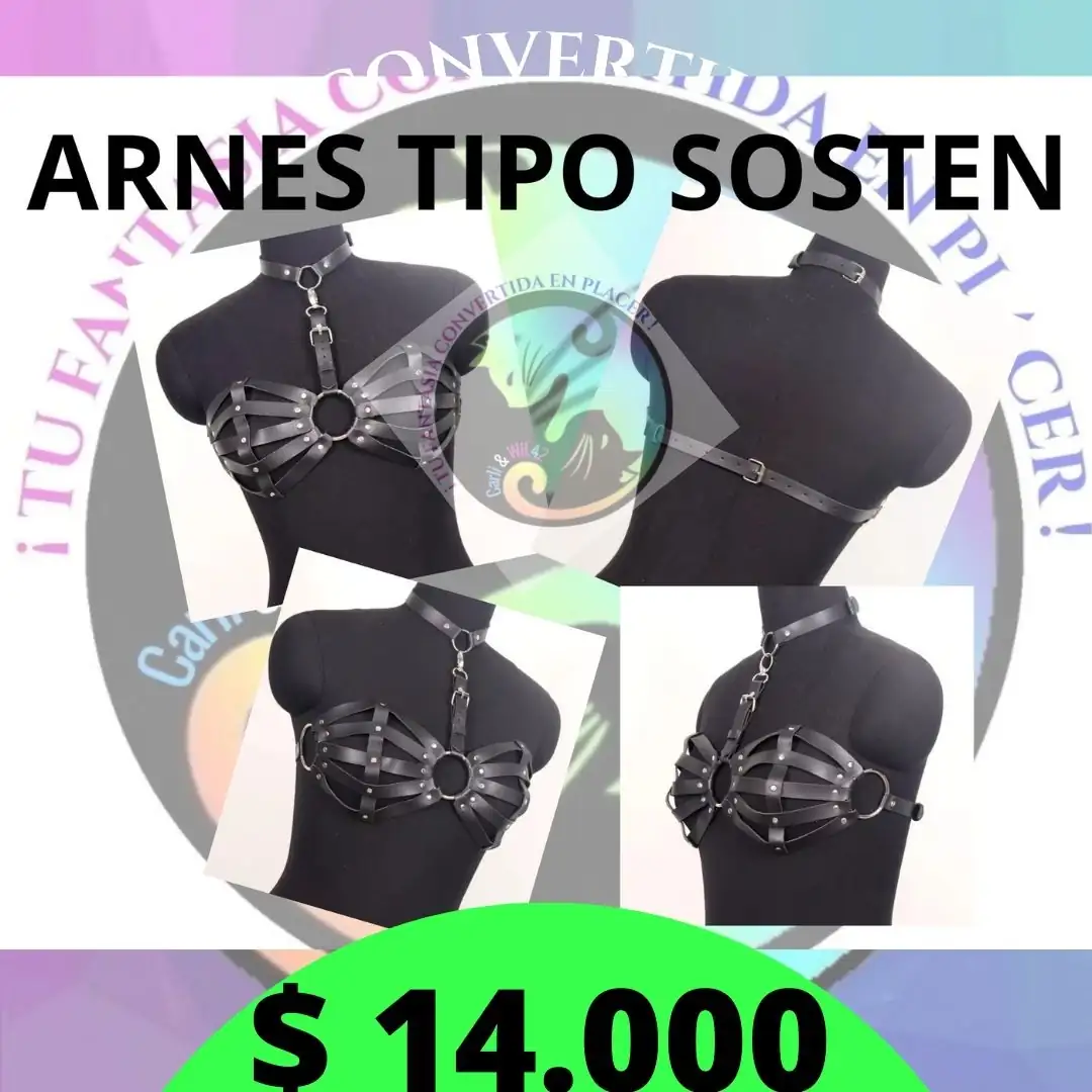Arnés negro tipo sostén