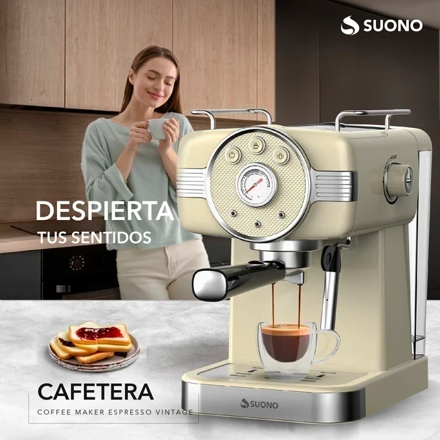 CAFETERA ESPRESSO VINTAGE 20 BAR 1.5 LITROS CREMA 