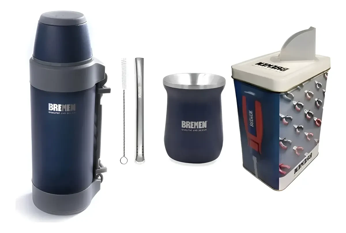 Combo Termo Botella Termica + Yerbera + Mate Bombilla Bremen