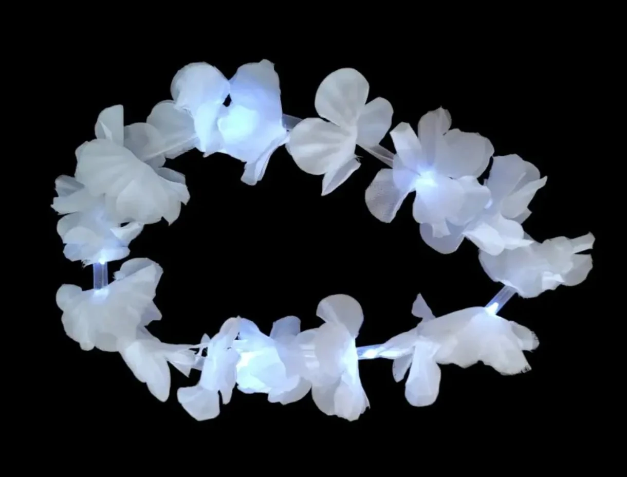 Corona hawaiana luminosa blanca  4