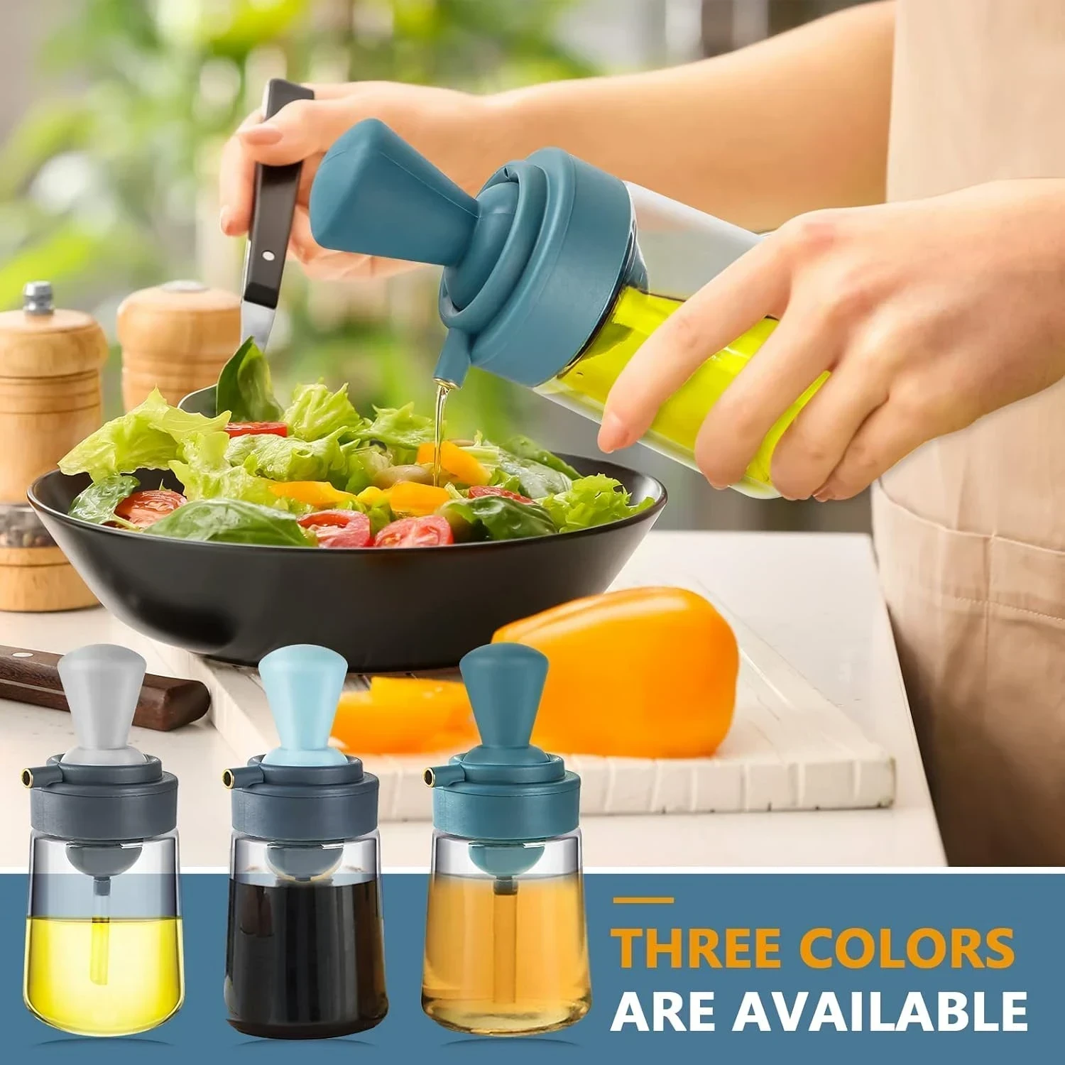 DISPENSADOR DE ACEITE PARA COCINA CON PINCEL SILICONADO