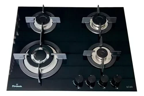 Anafe Vidrio FLORENCIA 4 Hornallas Multigas 6749 Negro