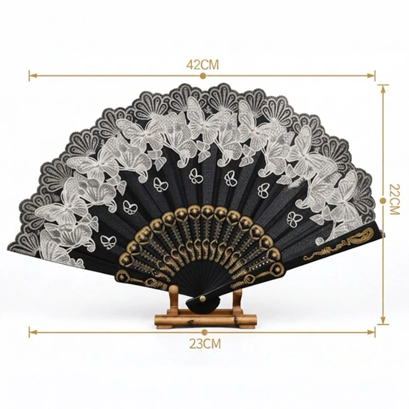 Paquete de 12 abanicos color negro premium 4