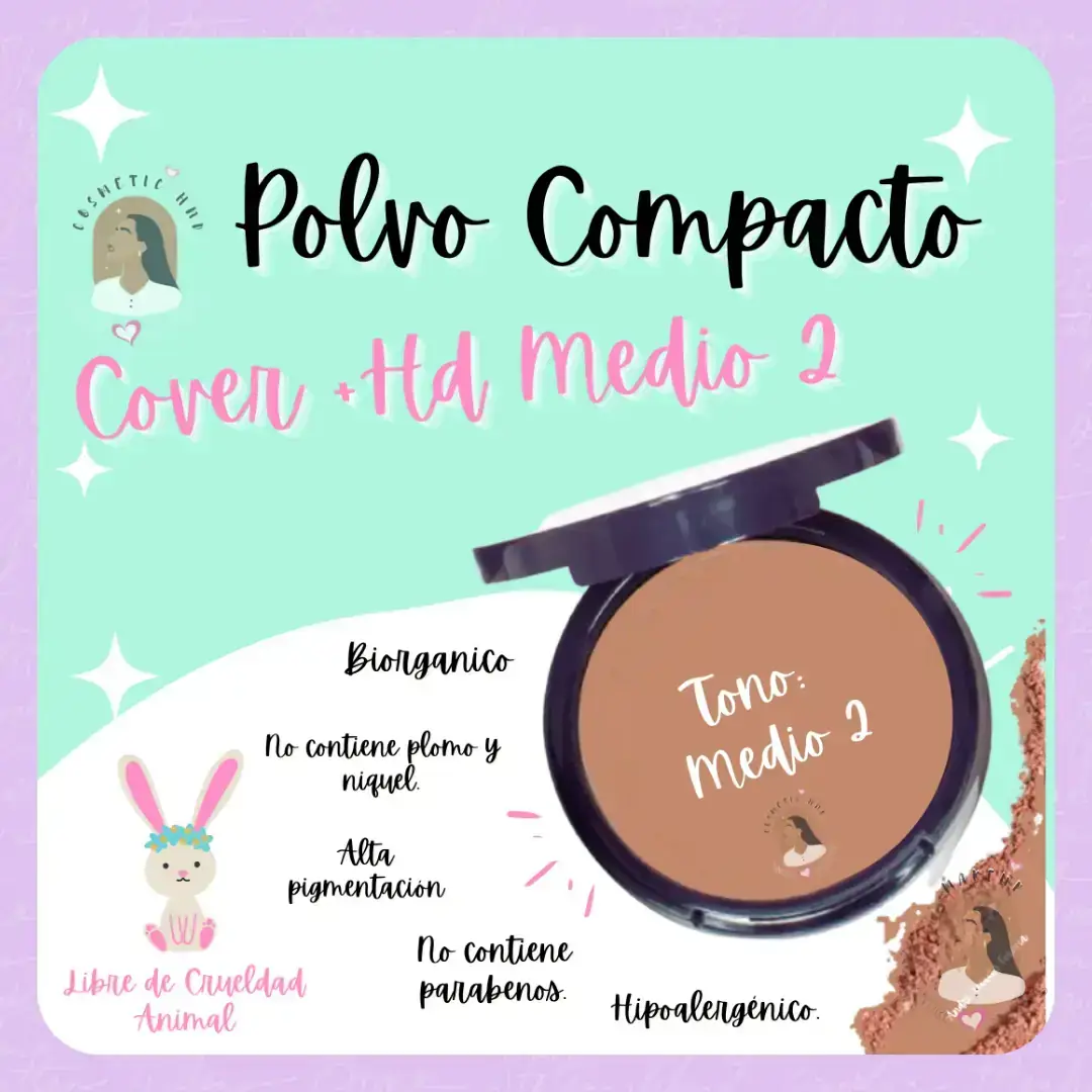 💛POLVO COMPACTO COVER +HD VARIOS TONOS 💛