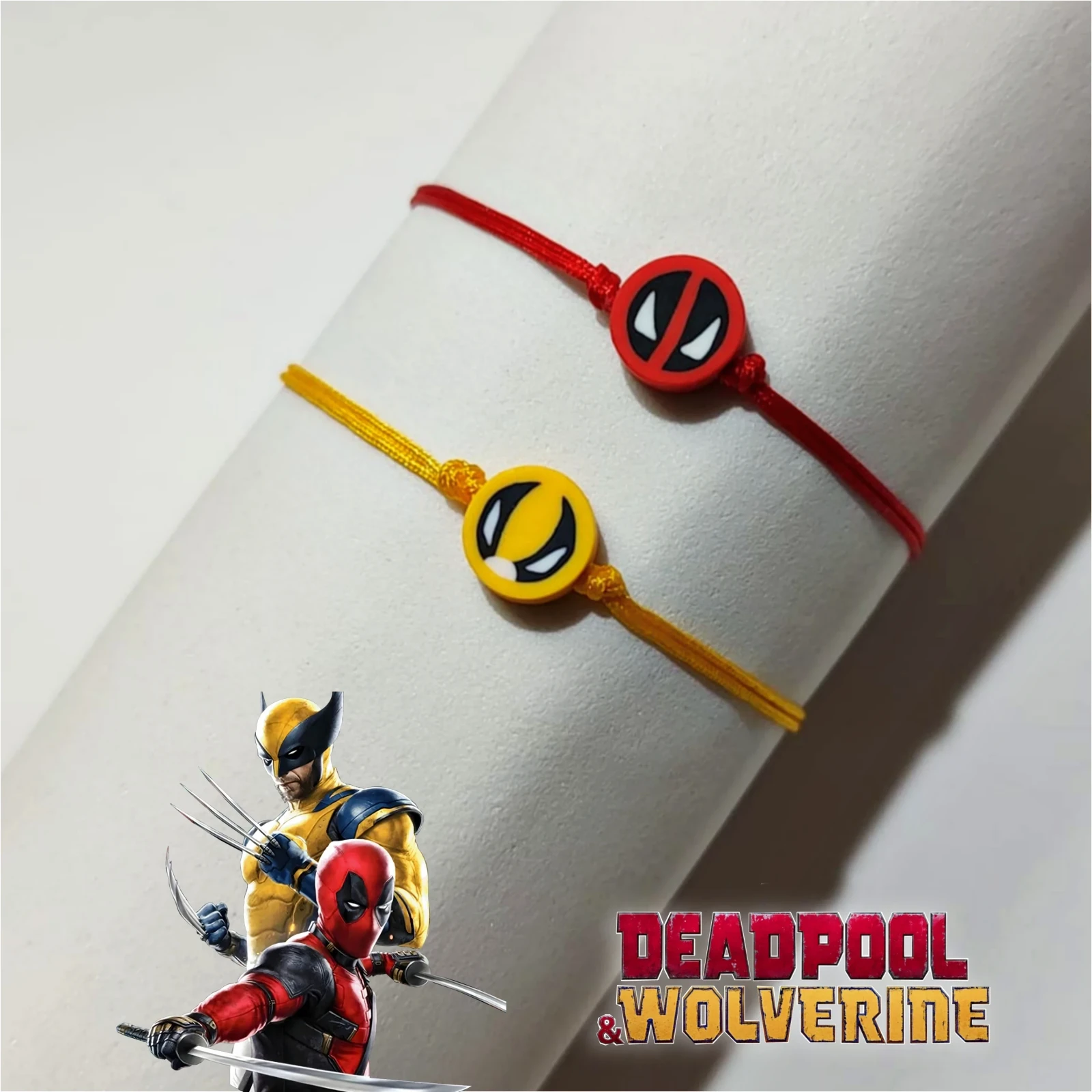 Dúo Pulseras Sencillas de Deadpool y Wolverine