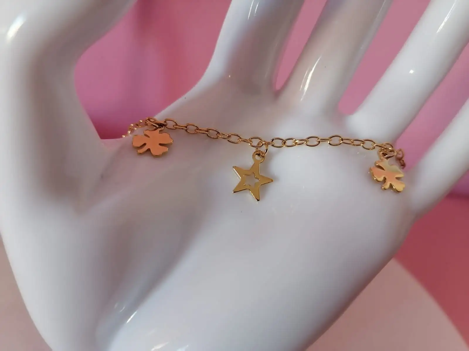 Pulsera estella y trébol 