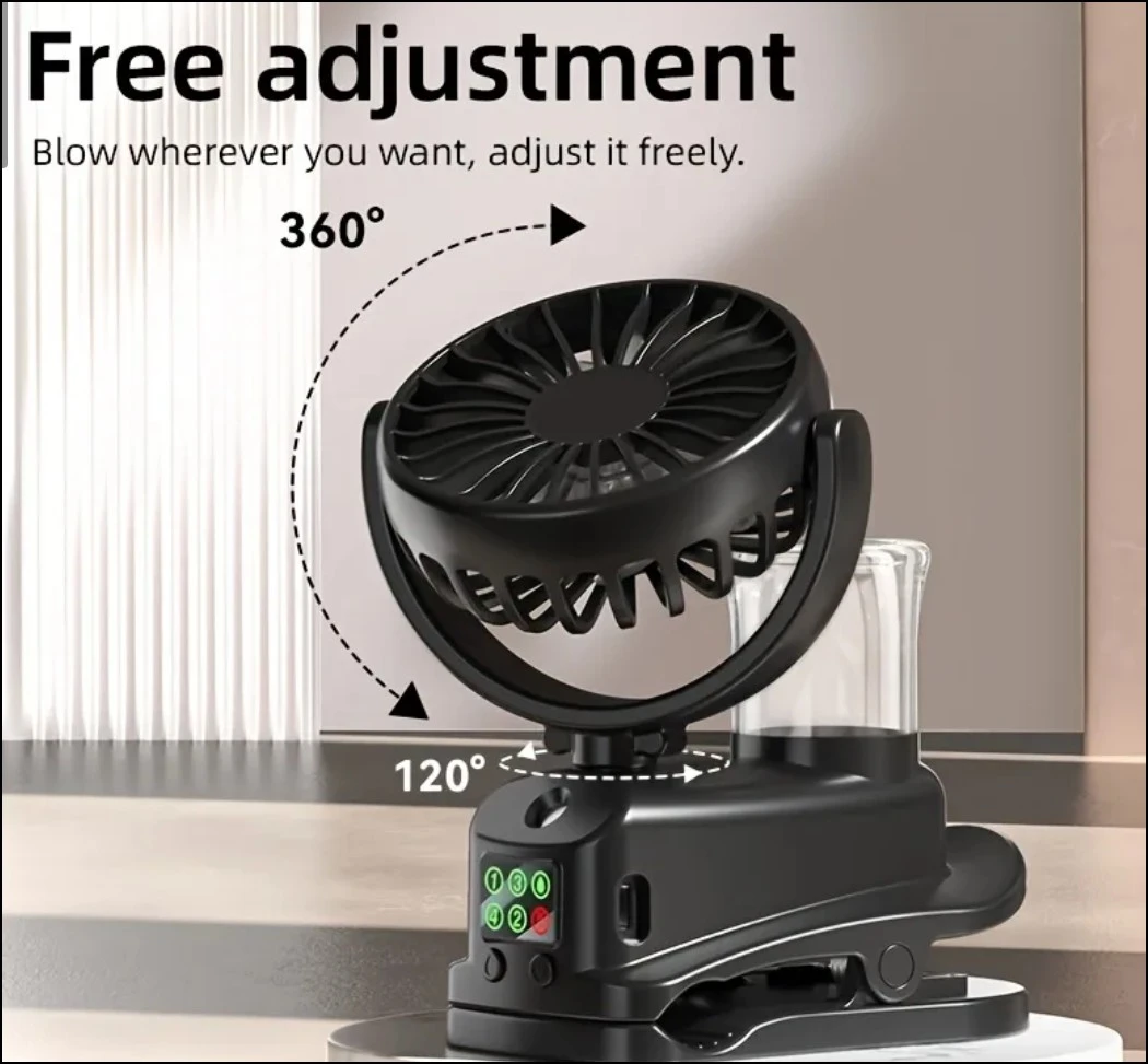 Ventilador de pinza con aspersor 5
