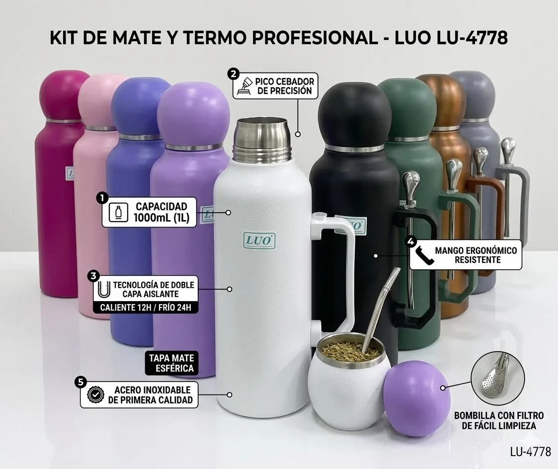 KIT TERMO LUO 1L + MATE AUTOCEBANTE / GUAMPA 2