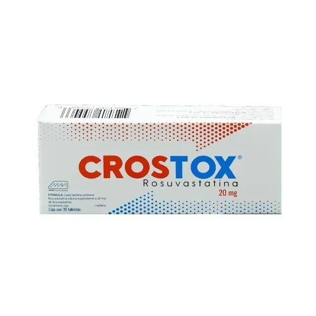 CROSTOX 20 mg Rosuvastatina 20 mg, caja con 30 tabletas