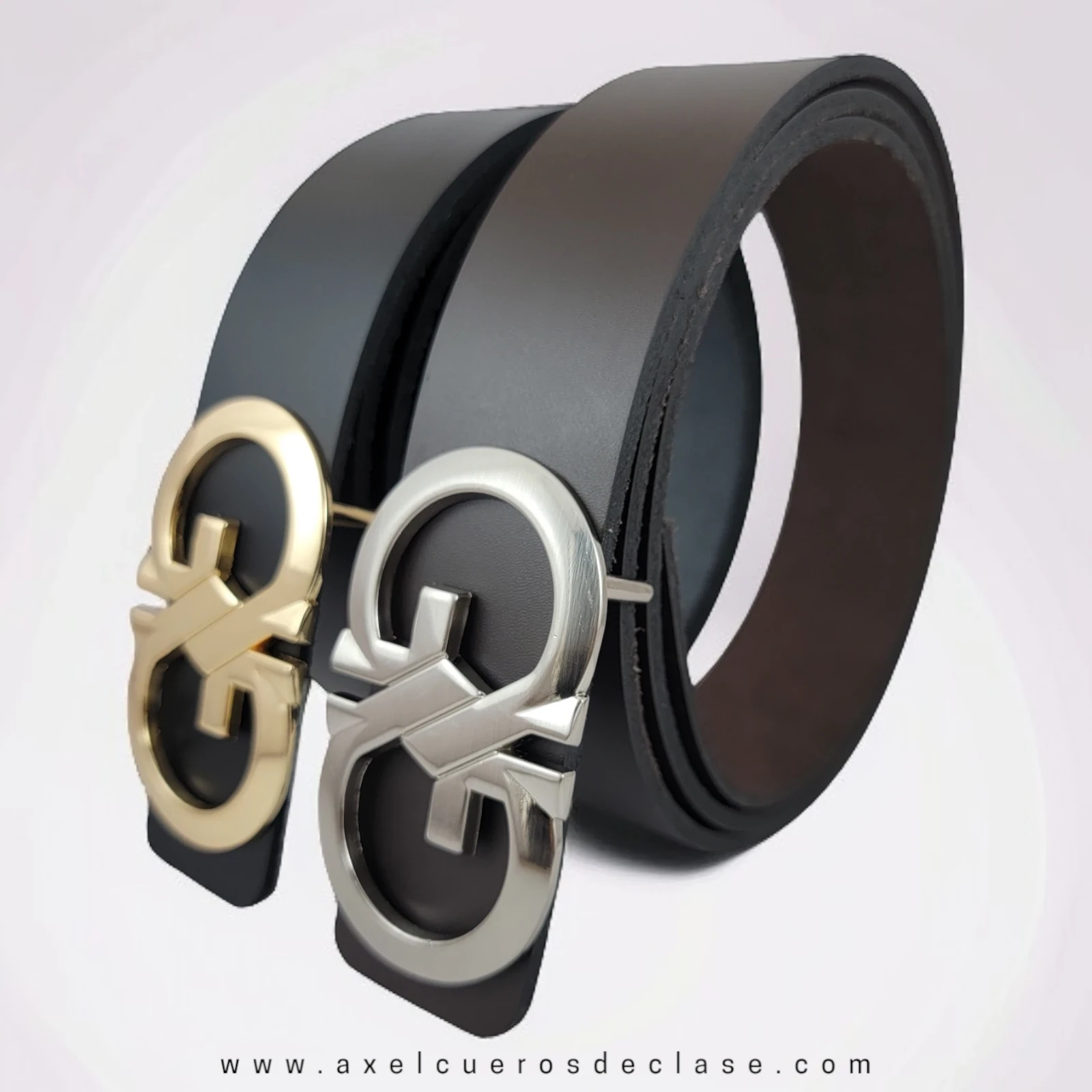 Cinturon ferragamo negro y cafe 
