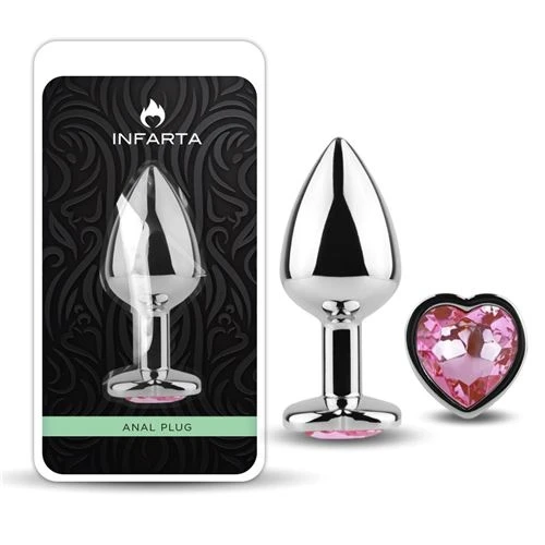Anal Plug Heart Love Metal Medium Pink Código: FT-570227