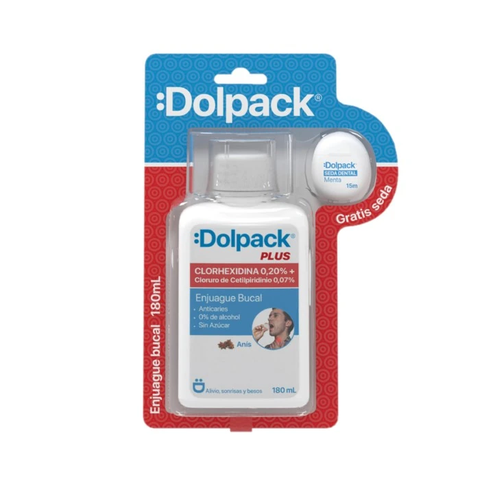 ENJUAGUE BUCAL DOLPACK PLUSS 180 ML CLORHEXIDINA