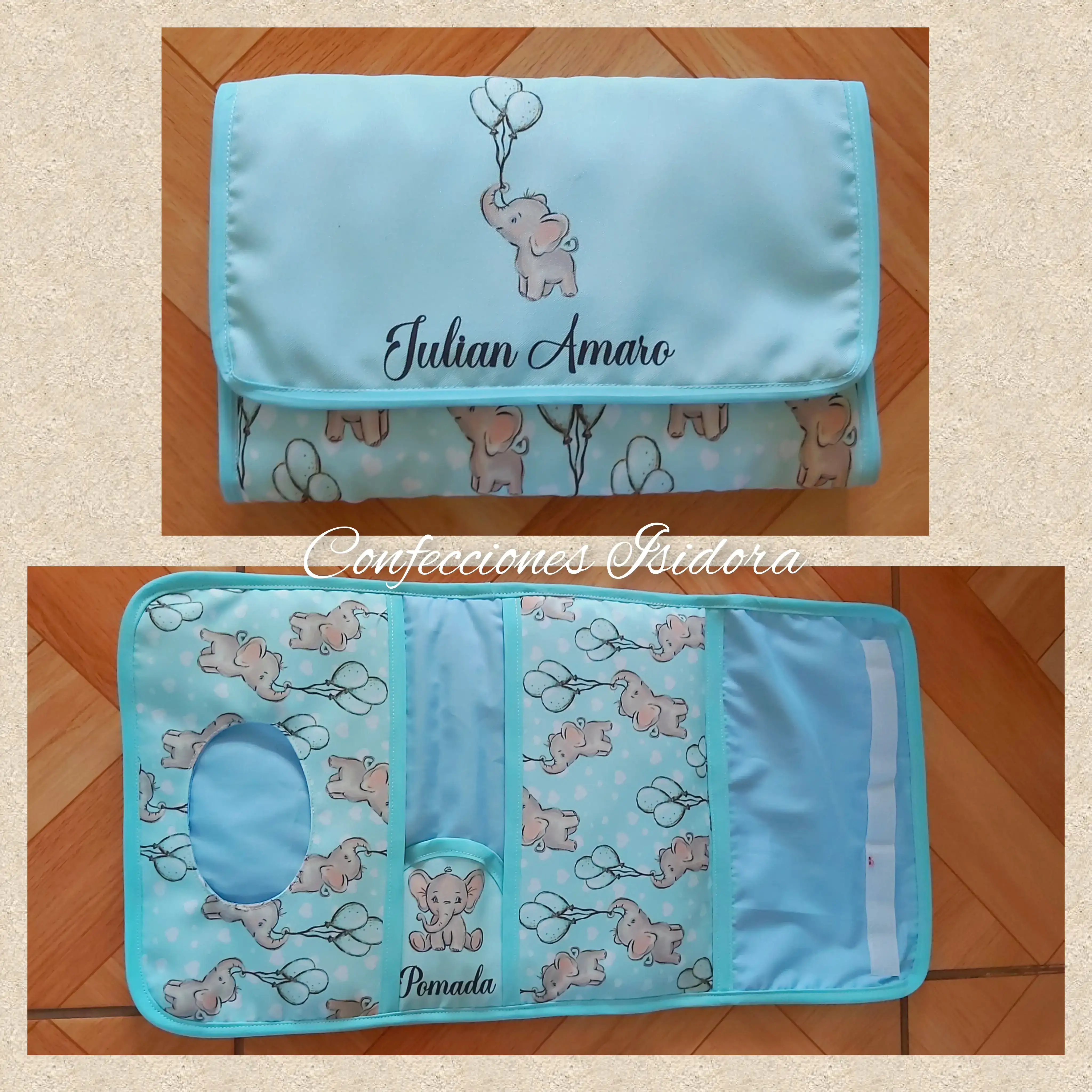 Estuche porta Toallas humedas, Pañal y Pomada 