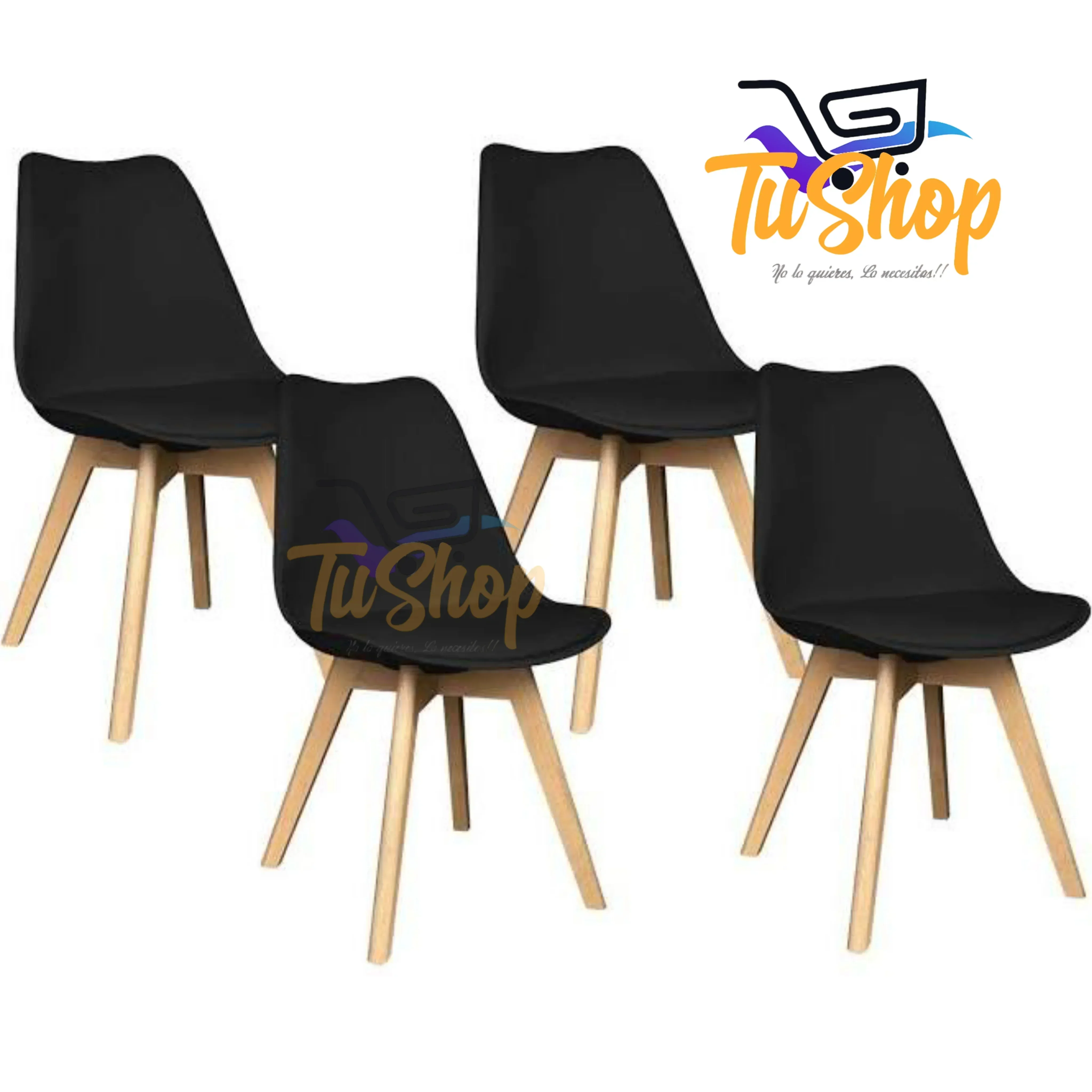 Set x 4 Sillas Eames Tulip Asiento Acolchado  2