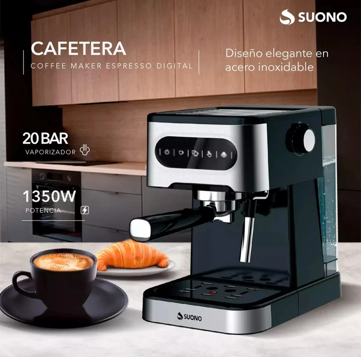 Cafetera Expresso Digital Suono Automática Acero Inox 1.5 L Csi - 3
