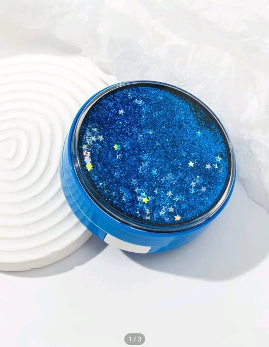 estuche redondo con glitter y estrellas 5