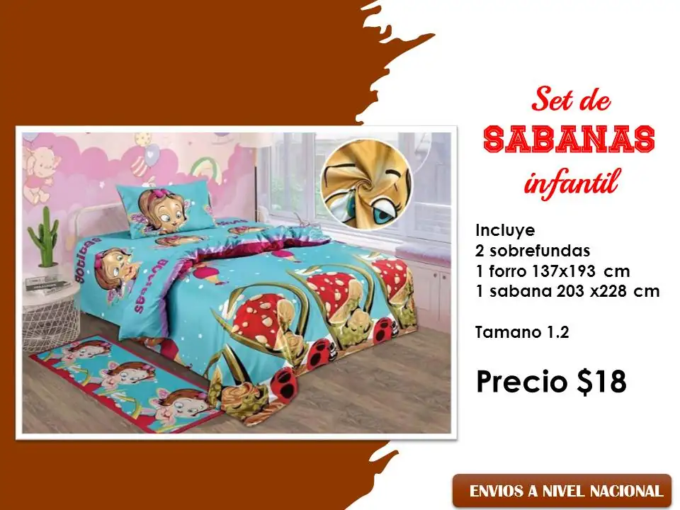 Set de sabanas para camas 1.2 m 3