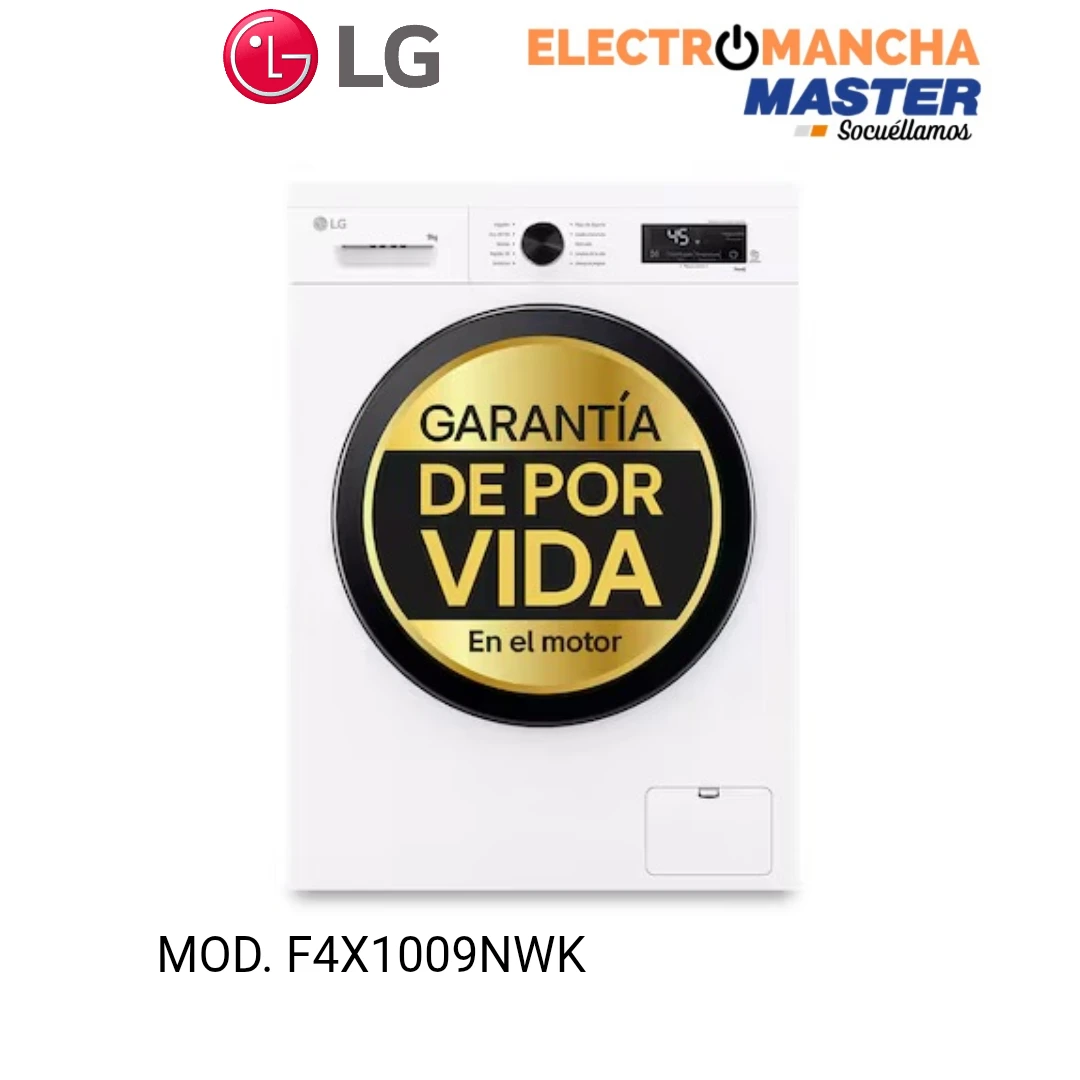 LAVADORA LG F4X1009NWK 9 KILOS 1400 RPM CLASE A  9