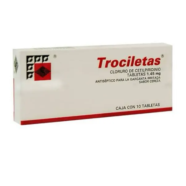 Trociletas / cloruro de cetilpiridinio/1.45mg con 10 tabletas