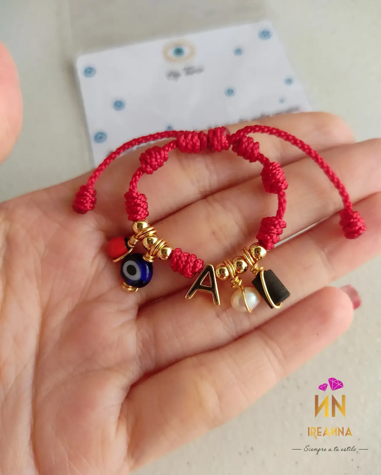 Pulsera bebé protección con inicial