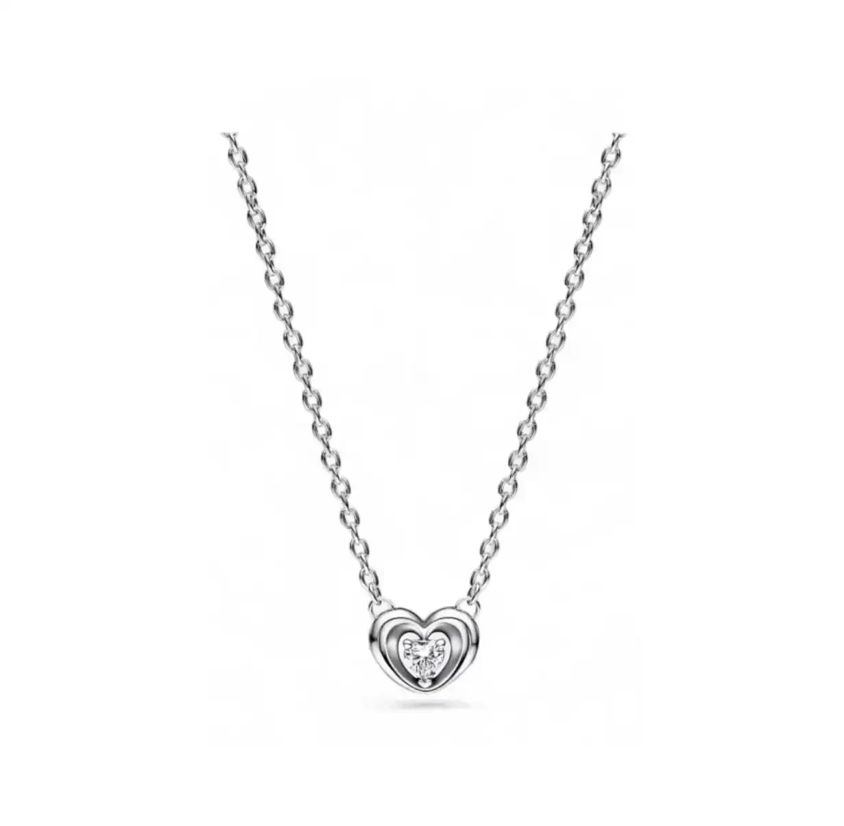 Collar Corazón Radiante y Gema Flotante 