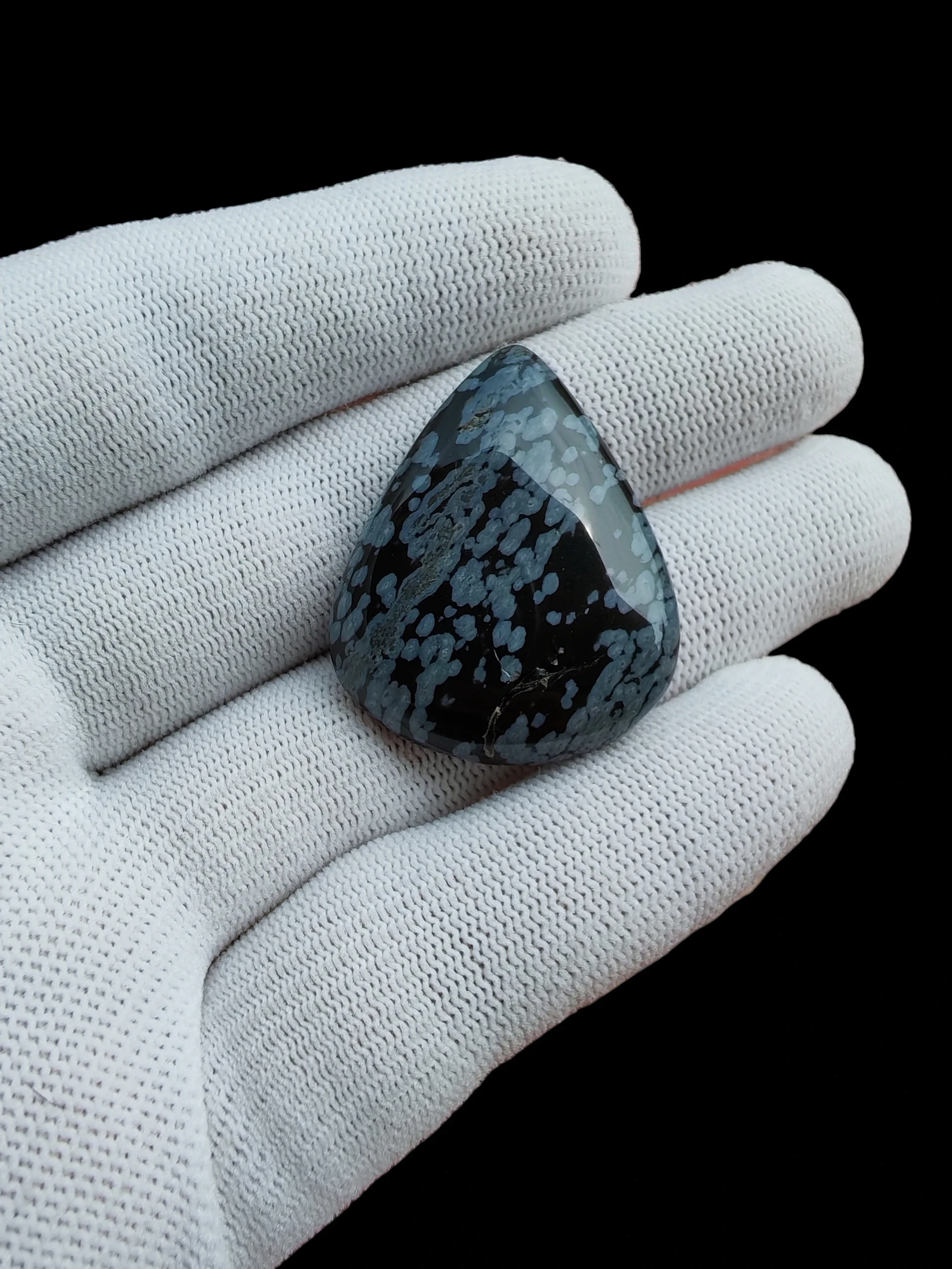 Cabujón de obsidiana copo de nieve natural 4