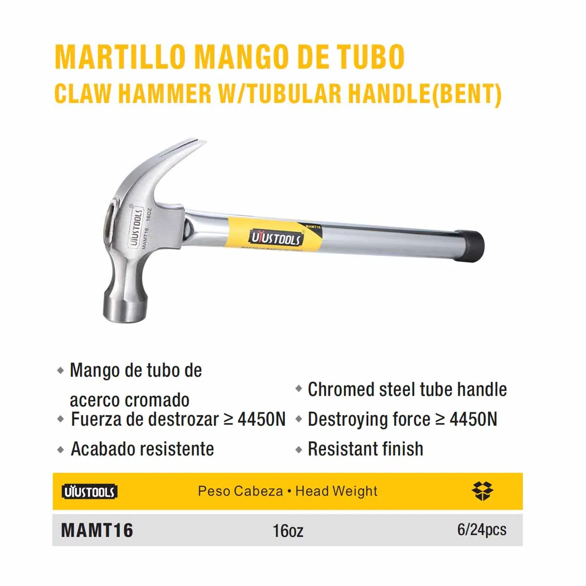 MARTILLO MANGO FIERRO UYUST 16 oz