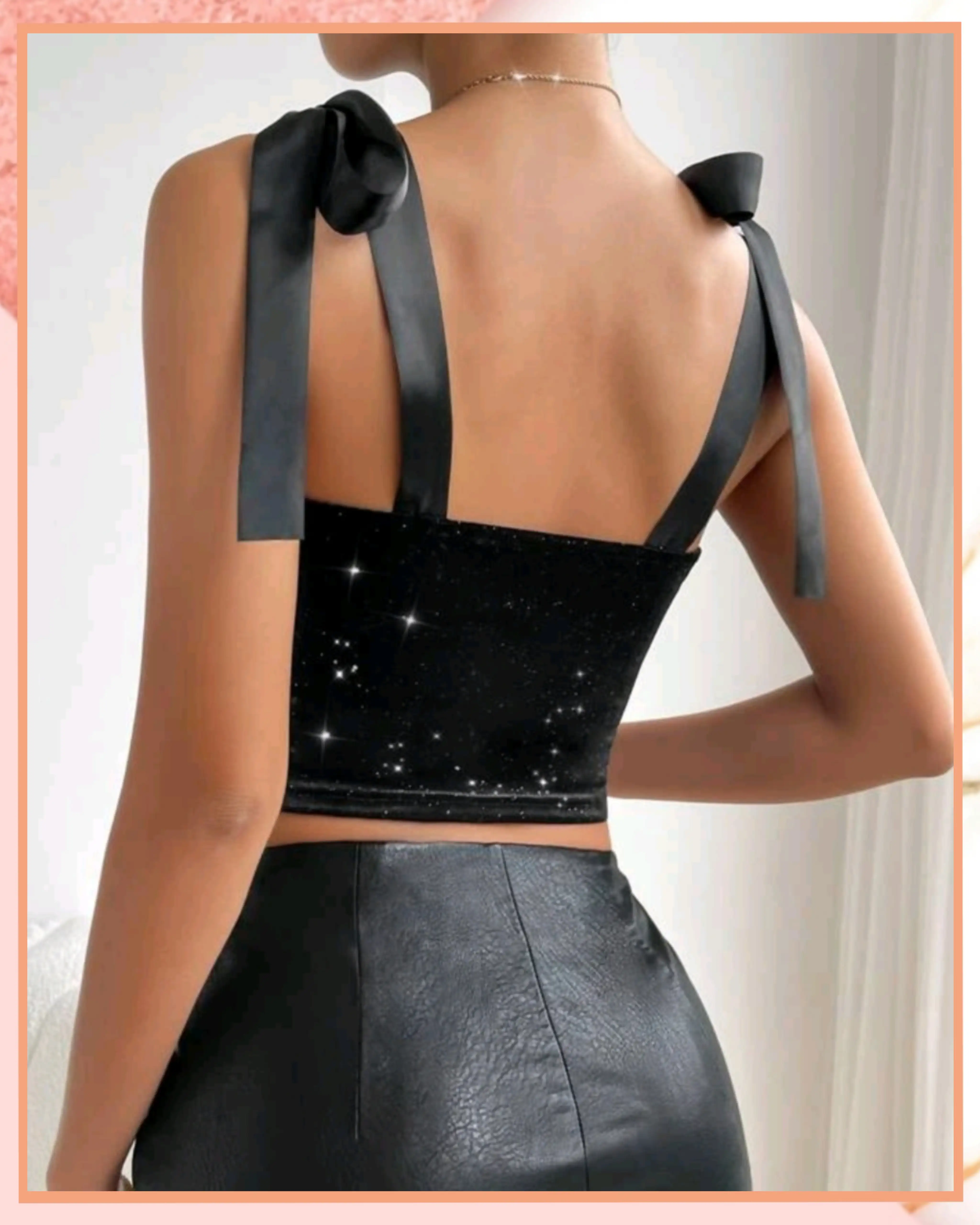 M - Croptop bustier billante, con tiros con lazos. 2