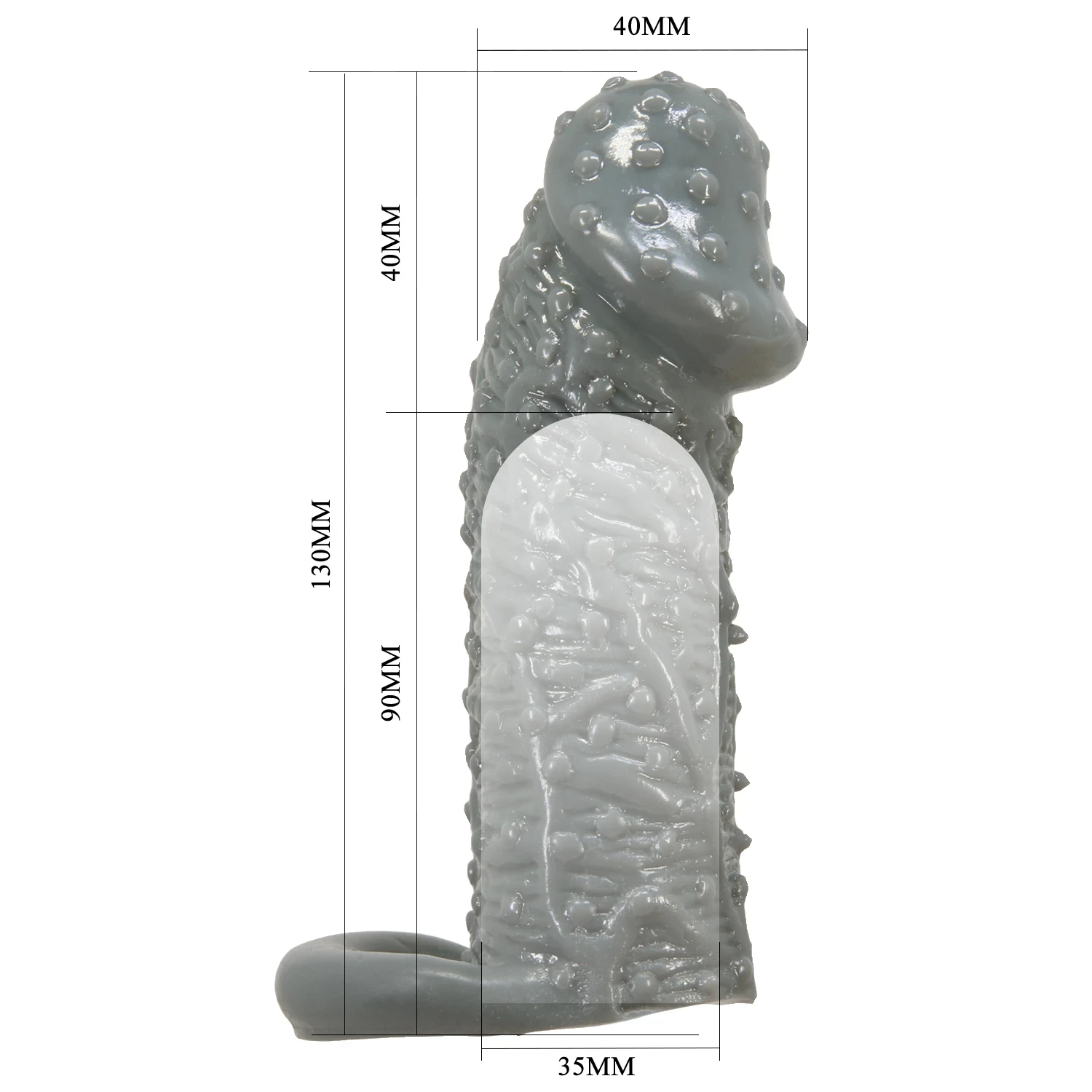 Funda para pene realistica de 13 cm de largo 3