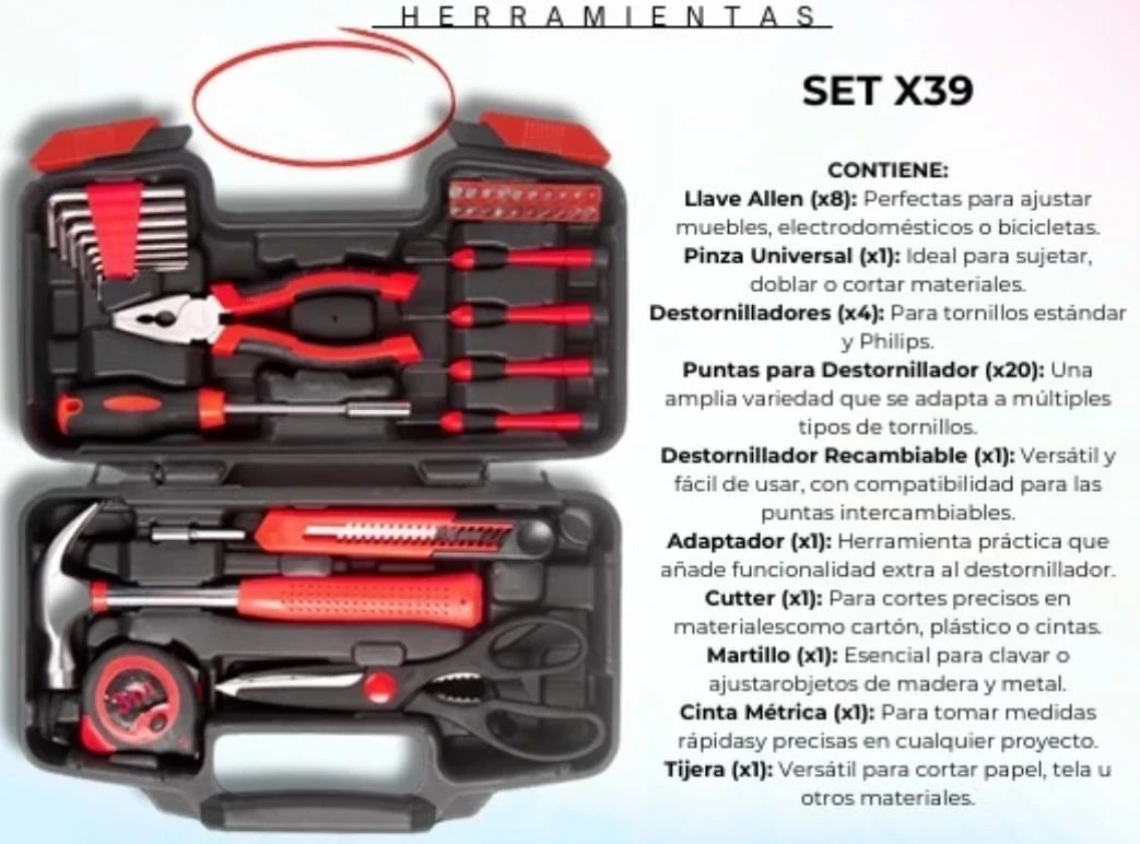 SET 39 HERRAMIENTAS 