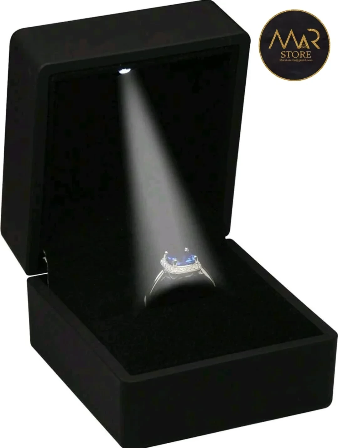 Caja de joyería con luz led