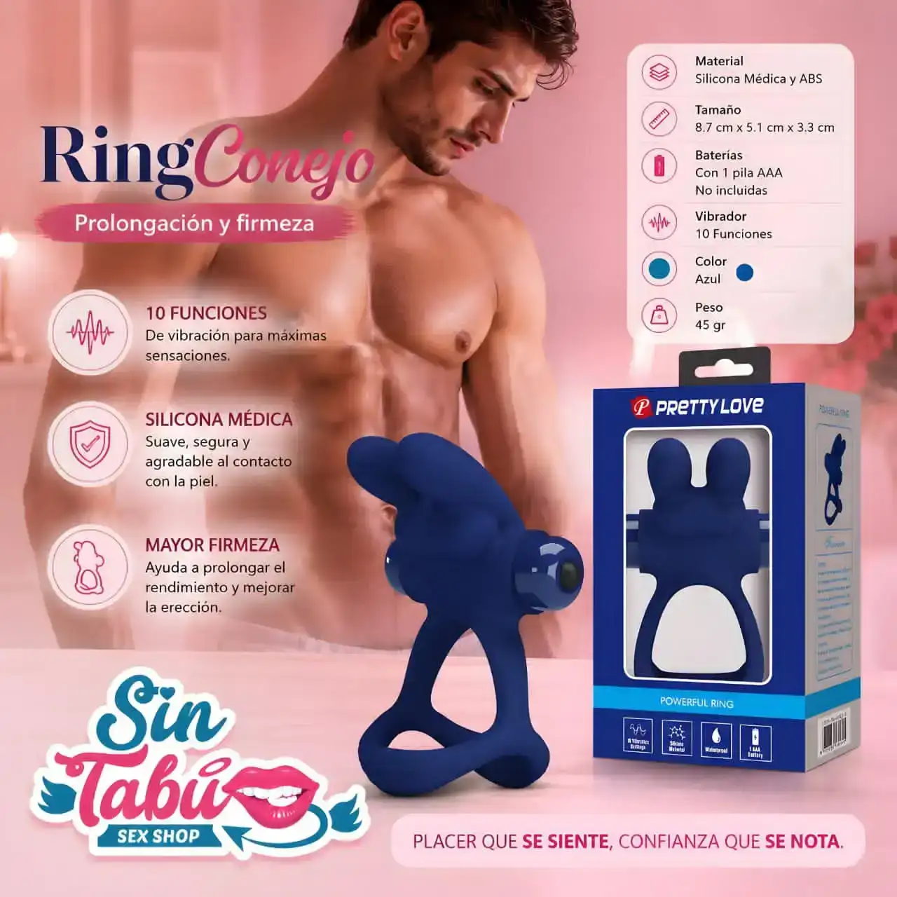 ANILLO VIBRADOR CONEJO 
