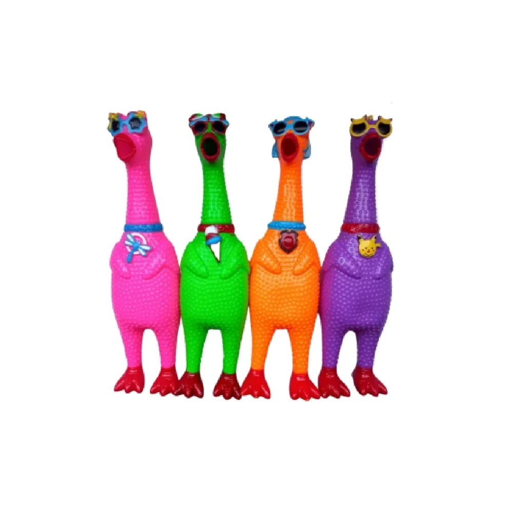 Juguete de goma pollo colores