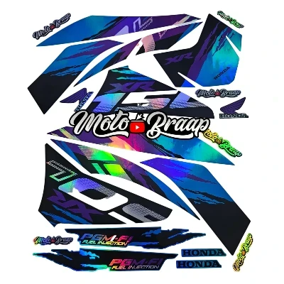 XR 150 L Calcomanias chispas tornasol negro morado celeste