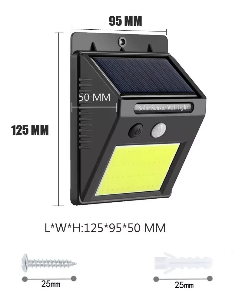 Foco Led Solar 48 led Sensor Movimiento Exterior 2
