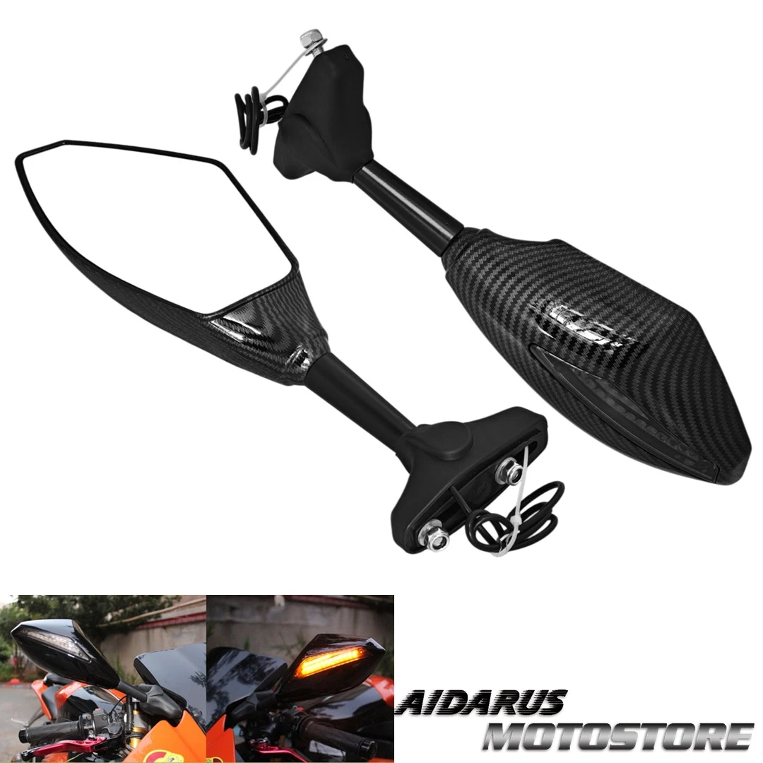 ESPEJOS DEPORTIVOS LED DISEÑO CARBONO