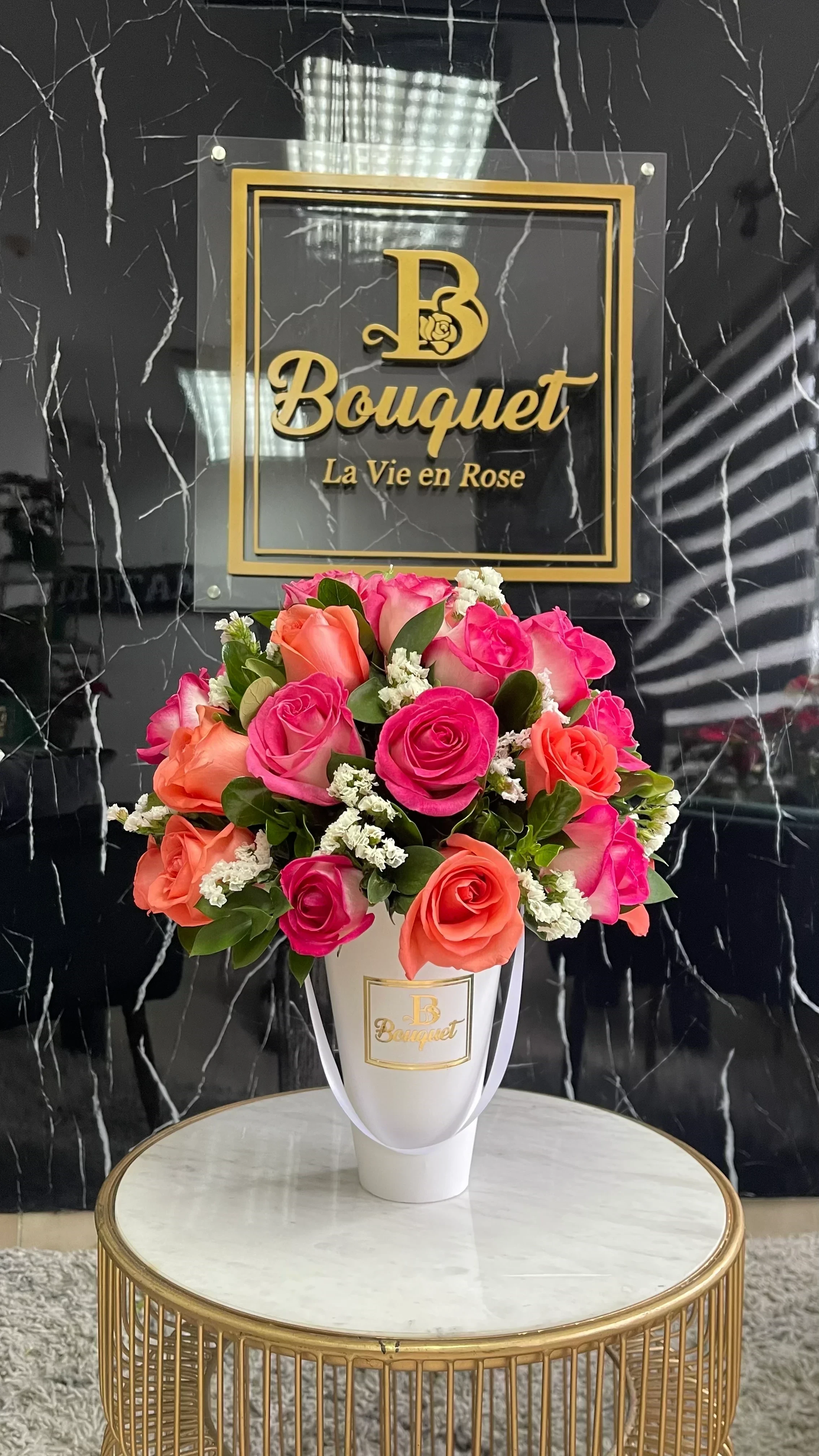 Mini topiario de rosas