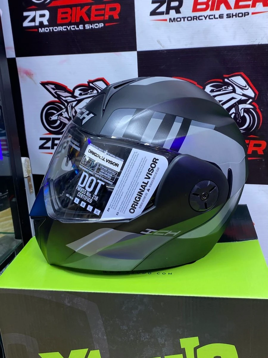 Casco abatible plomo