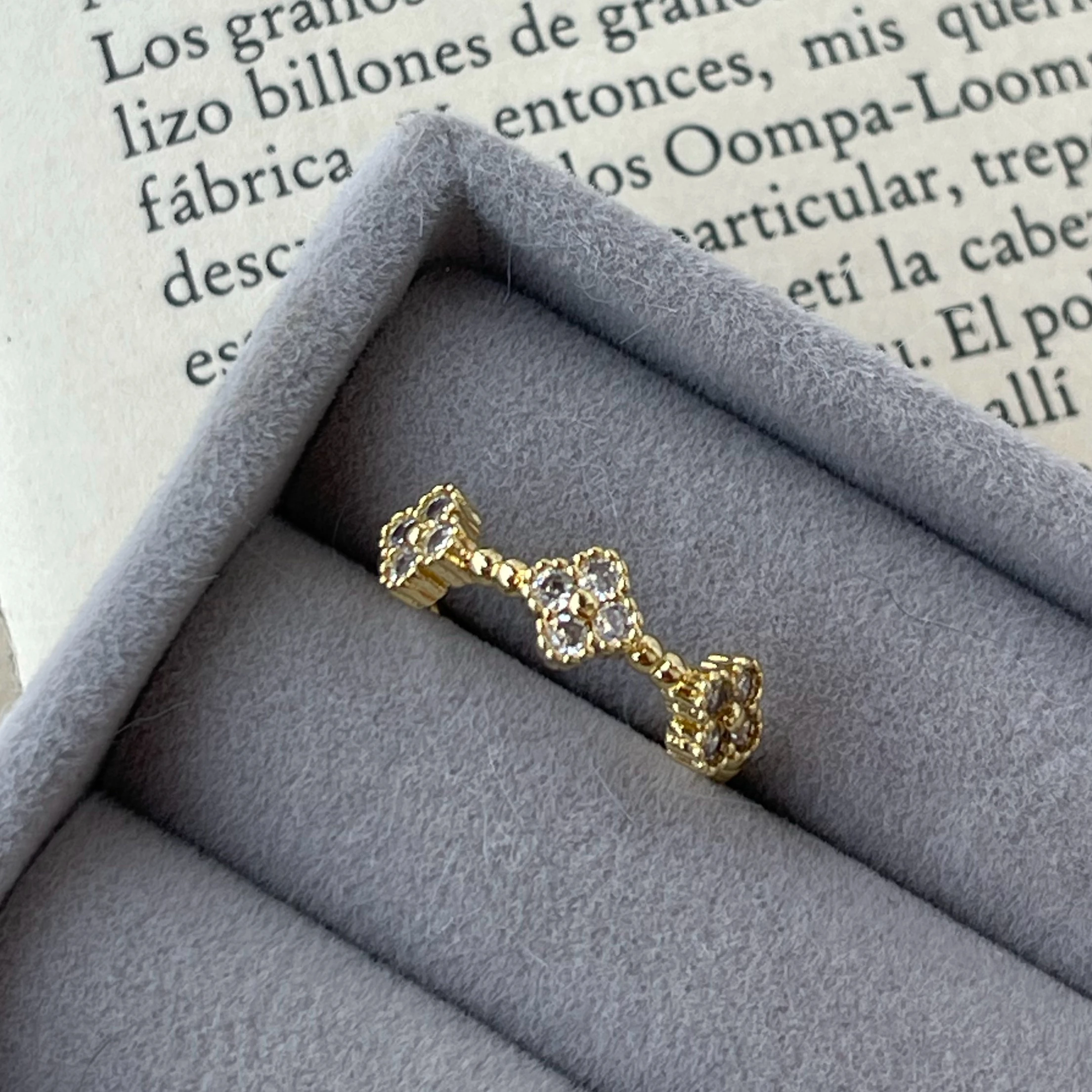 ANILLO AJUSTABLE TRÉBOL  2