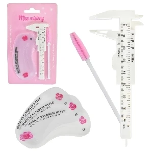 KIT PARA CEJAS MISS MISTERY CON PLANTILLAS, MEDIDOR Y CEPILLO