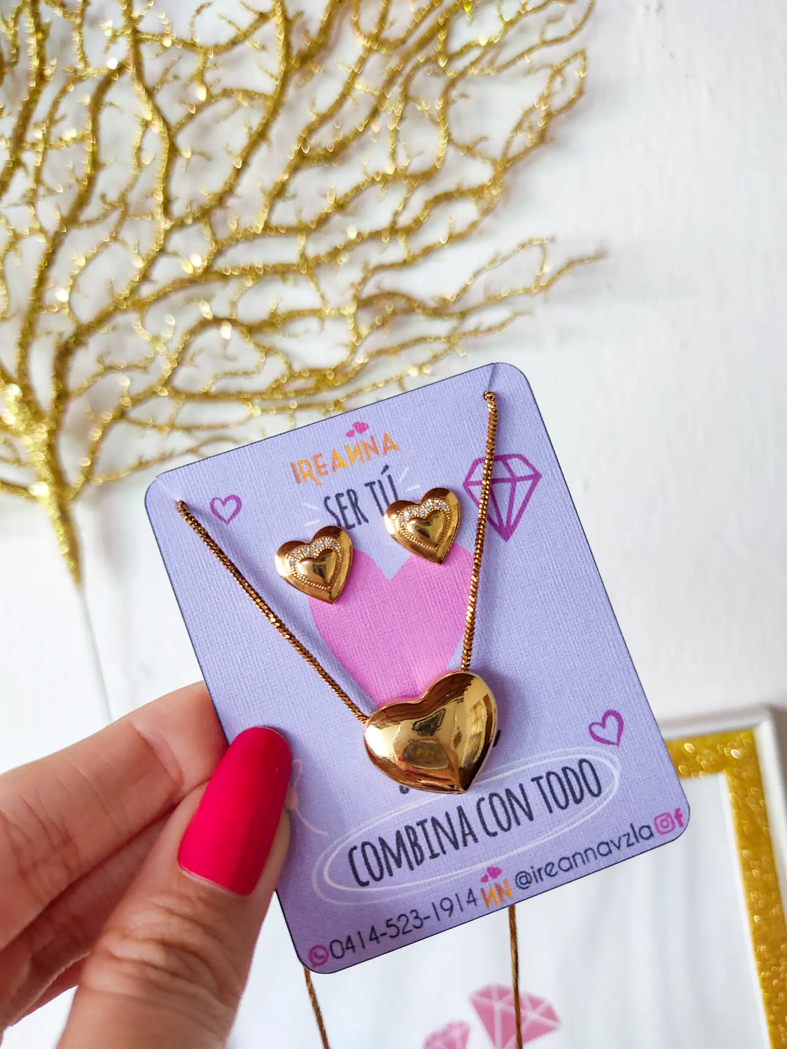 Juego corazón dorado 