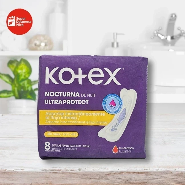 Toalla Sanitaria Kotex Nocturna Sin Alas