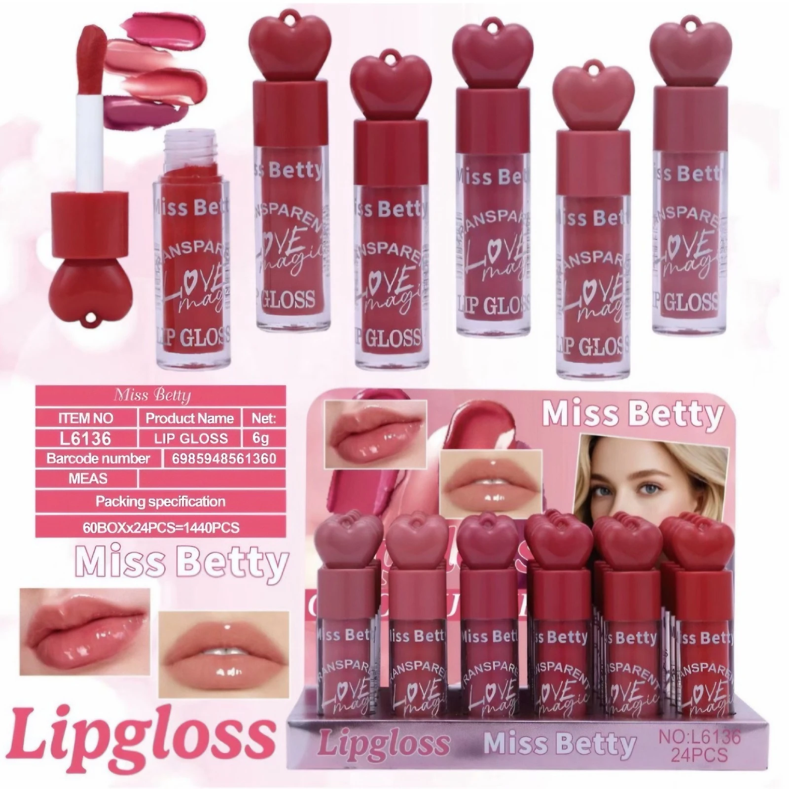Set 6 Labiales Líquidos Transparent Love